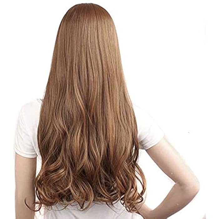 DILLARDS Ladies Fashionable Elegant Long Curly Half Wigs (Light Brown) - Image 1